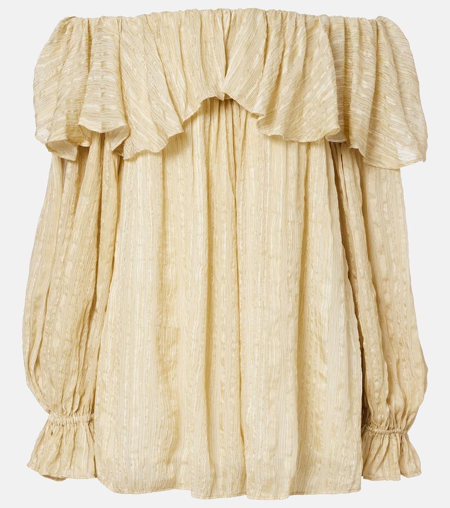 xu zhi ruffled striped silk