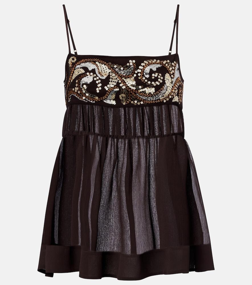 xu zhi sequined chiffon top