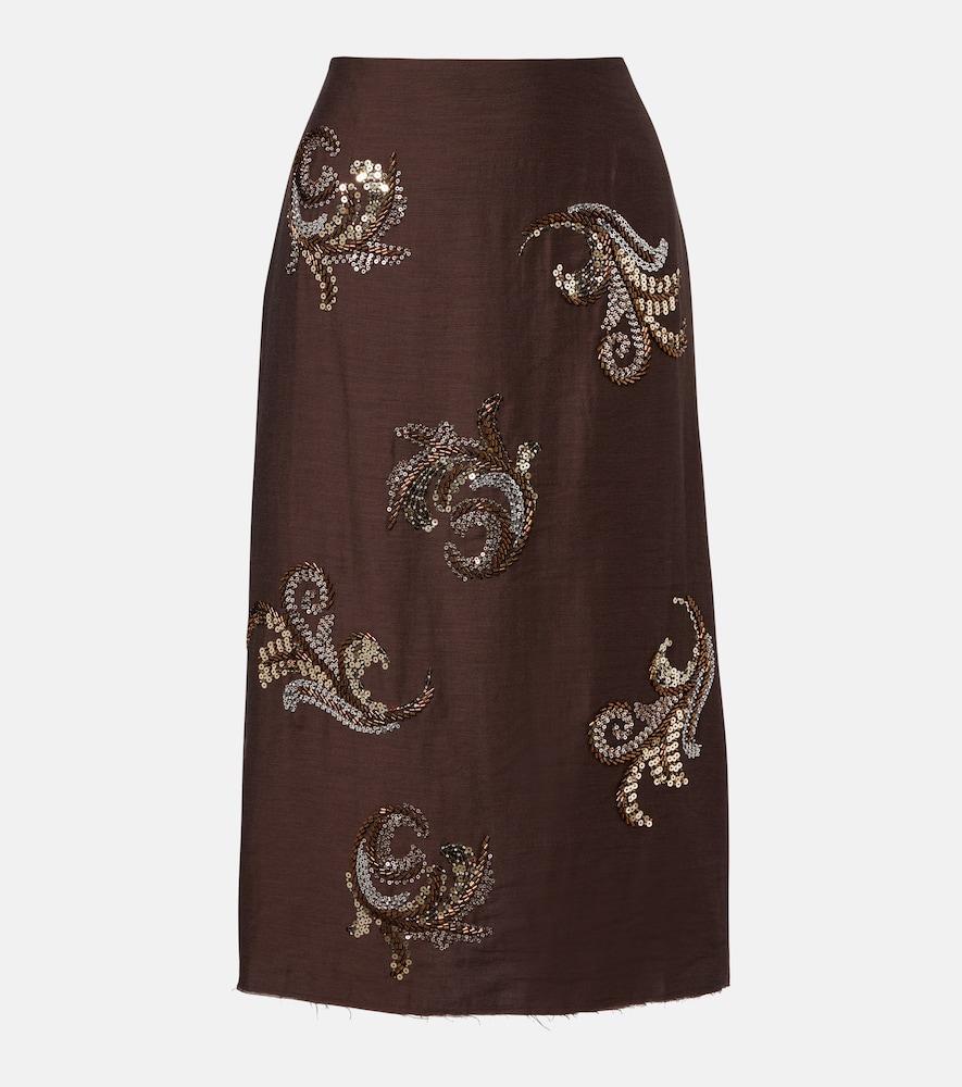 xu zhi sequined midi skirt