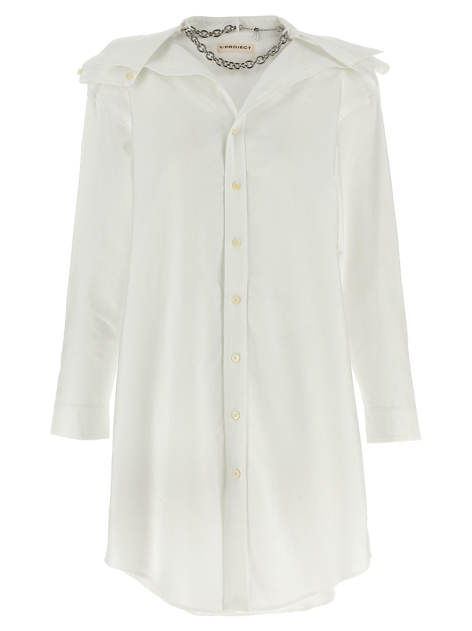 y/project chemisier dress white cotton - women
