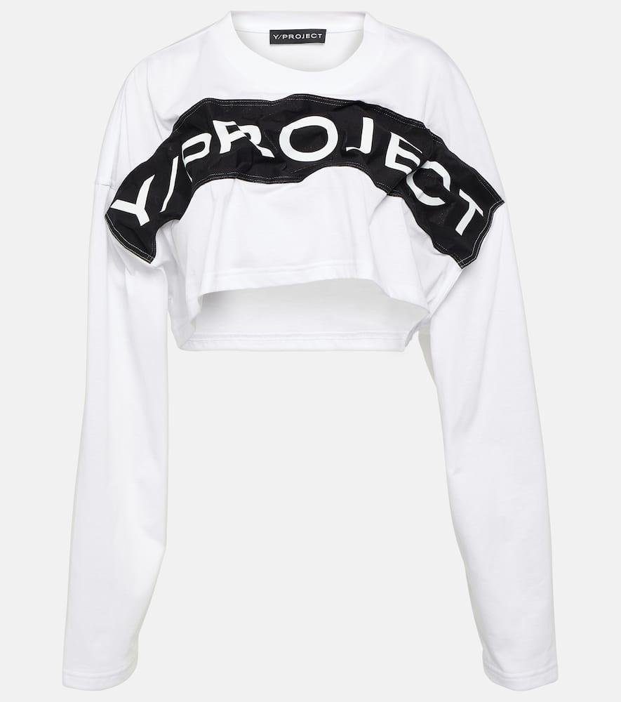 y/project logo cotton jersey crop top