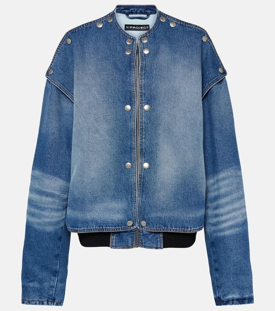 y/project snap off denim bomber jacket