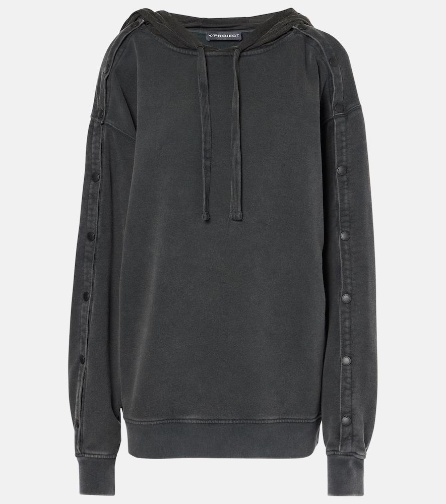 y/project snap oversized cotton jersey hoodie