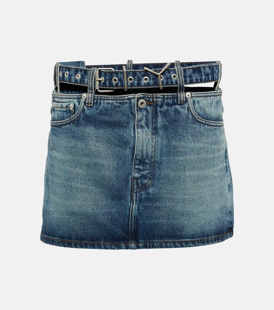 y/project y belt denim miniskirt