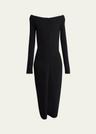 yara boat-neck bi-stretch suiting dress