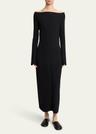 yara boat-neck bi-stretch suiting dress