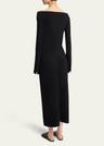 yara boat-neck bi-stretch suiting dress