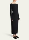 yara boat-neck bi-stretch suiting dress