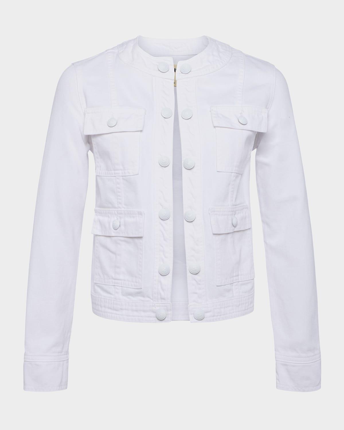 yari collarless denim jacket