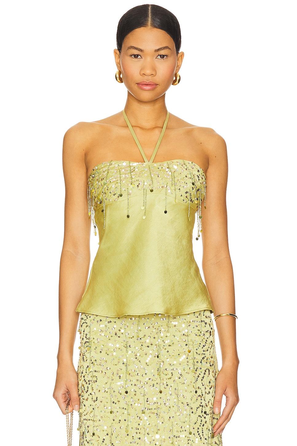 yasmin hand beaded halter neck top