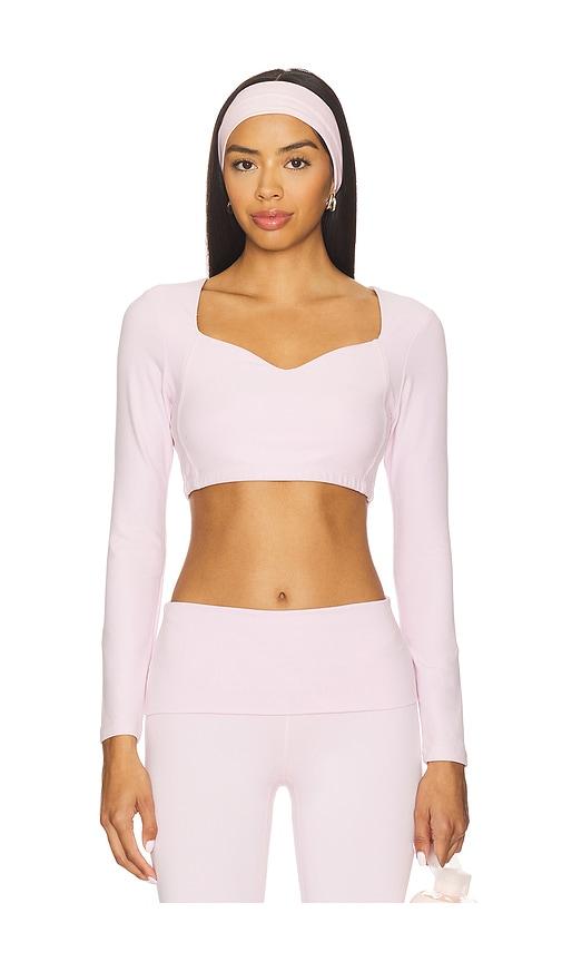 year of ours gabriette longsleeve sports bra in pink.