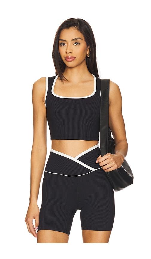 year of ours ribbed diana sports bra in black.