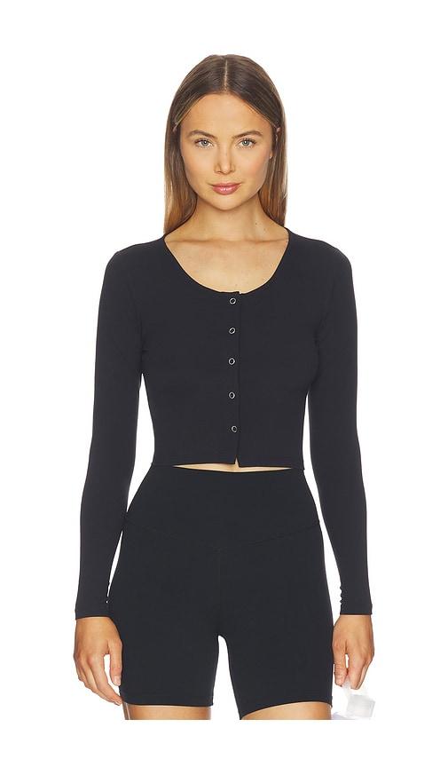 year of ours studio cardigan in black.