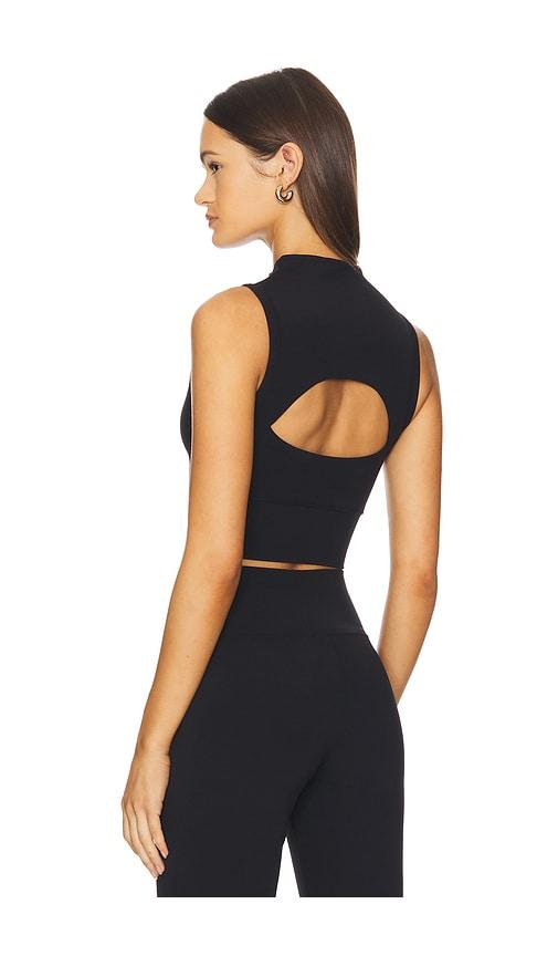 year of ours studio open back sports bra in black.