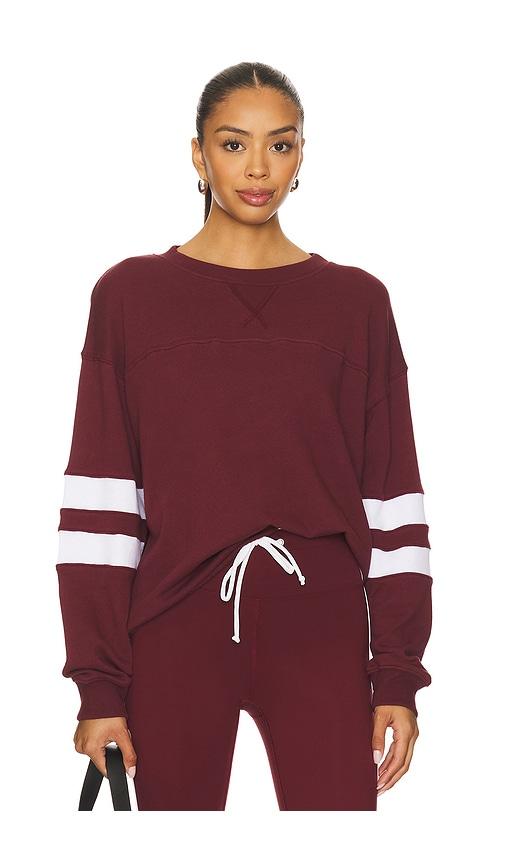 year of ours varsity sweatshirt in burgundy.