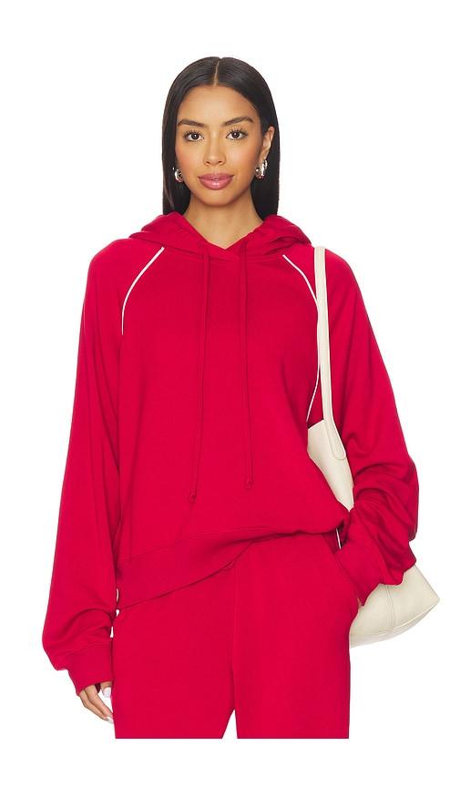 year of ours warm up hoodie in red.