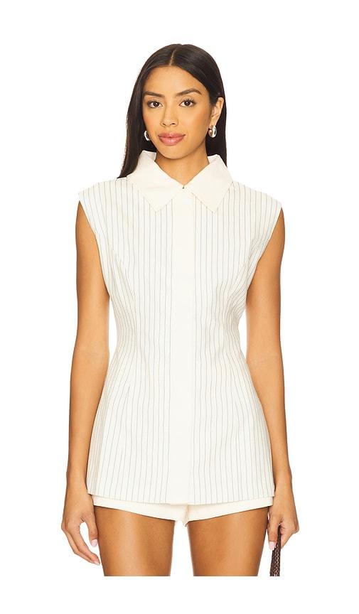 yellow the label anni linen top in white.