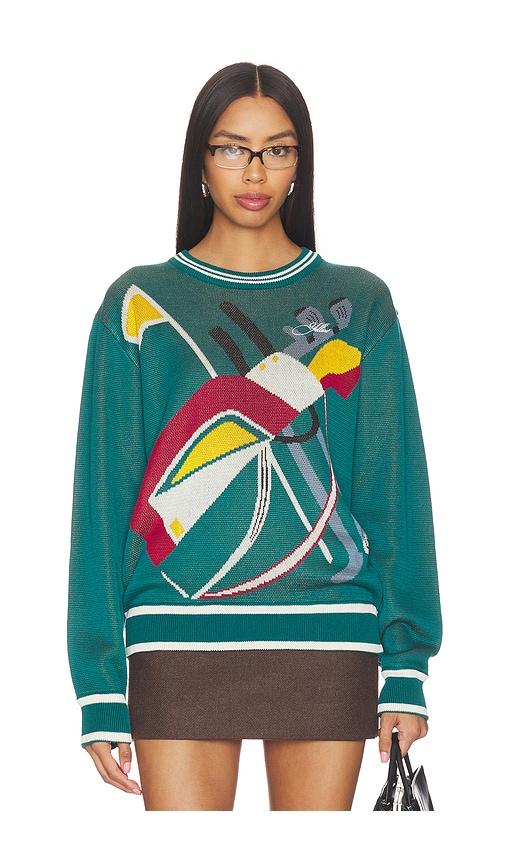 yellow the label golfbag tencel knit pullover in teal.