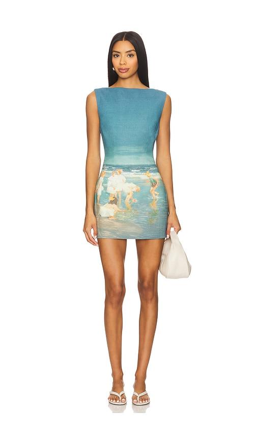 yellow the label holiday at sea dress in blue.
