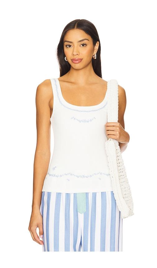 yellow the label jules tank top in white.