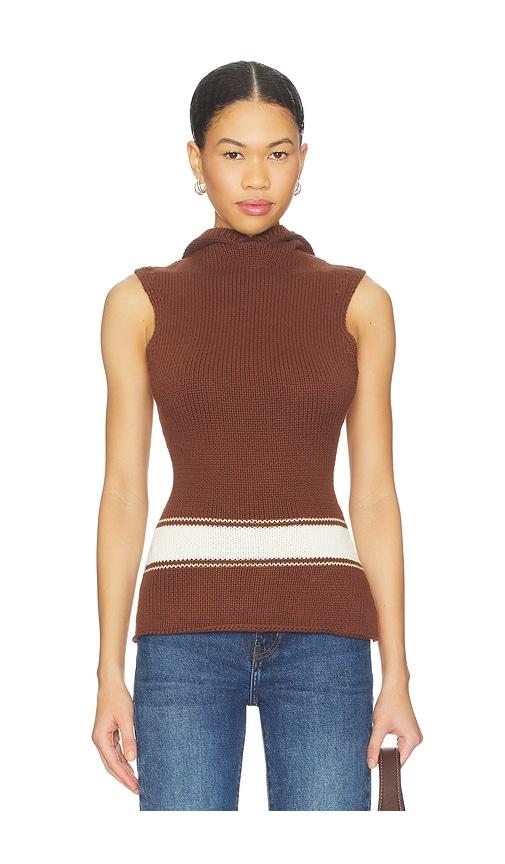 yellow the label louis knit tank top in chocolate.
