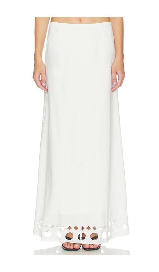 yellow the label x revolve silas linen skirt in white.