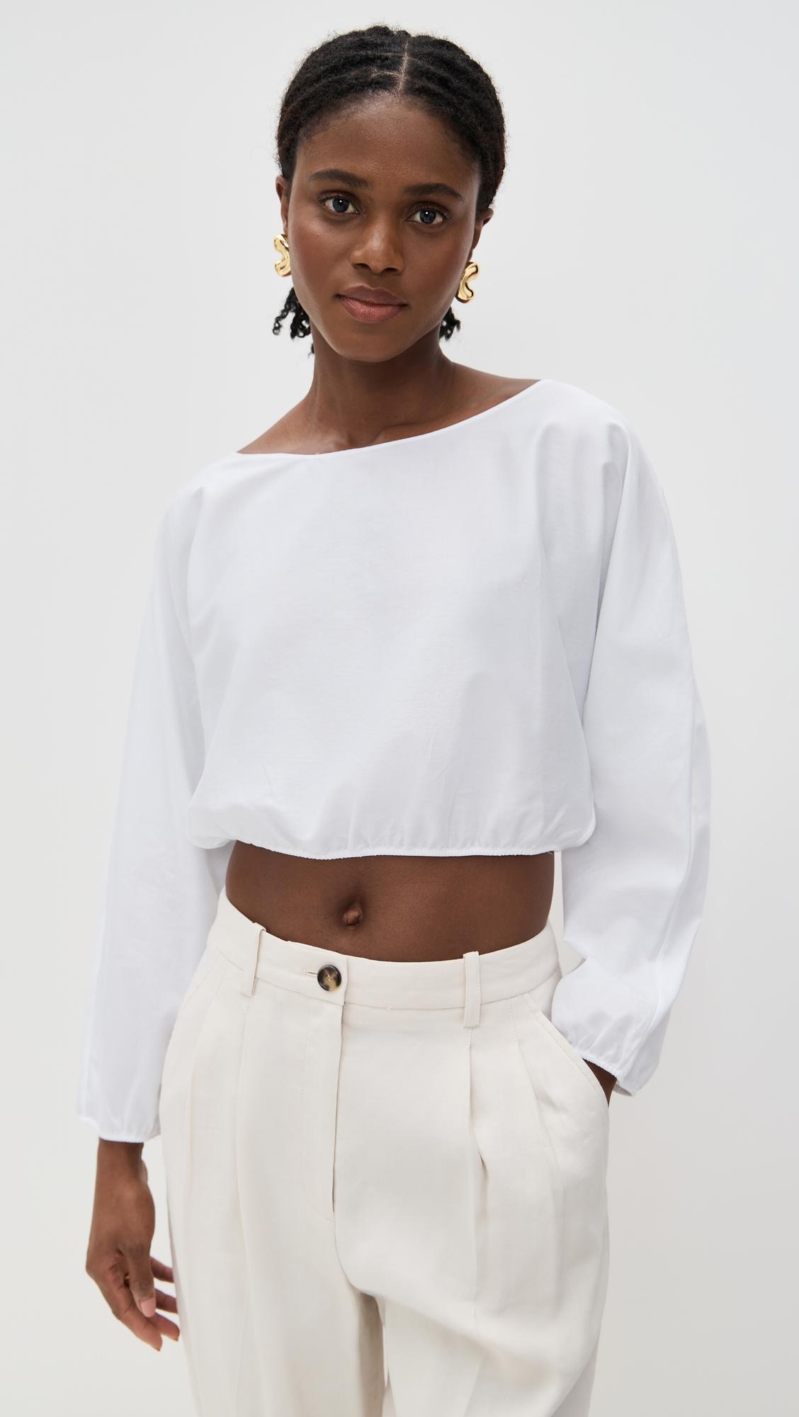 yoko long sleeve blouson top