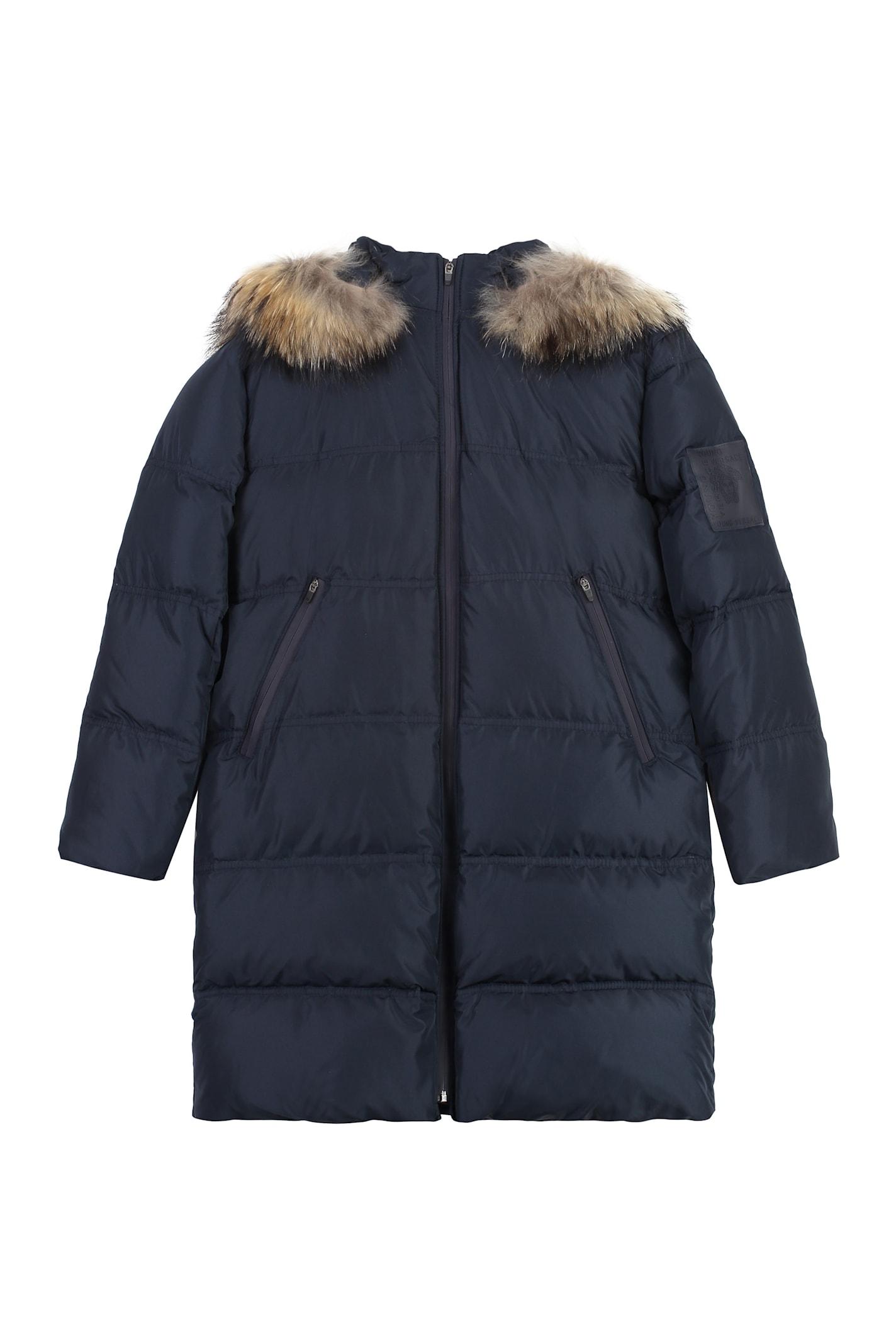 young versace long hooded down jacket