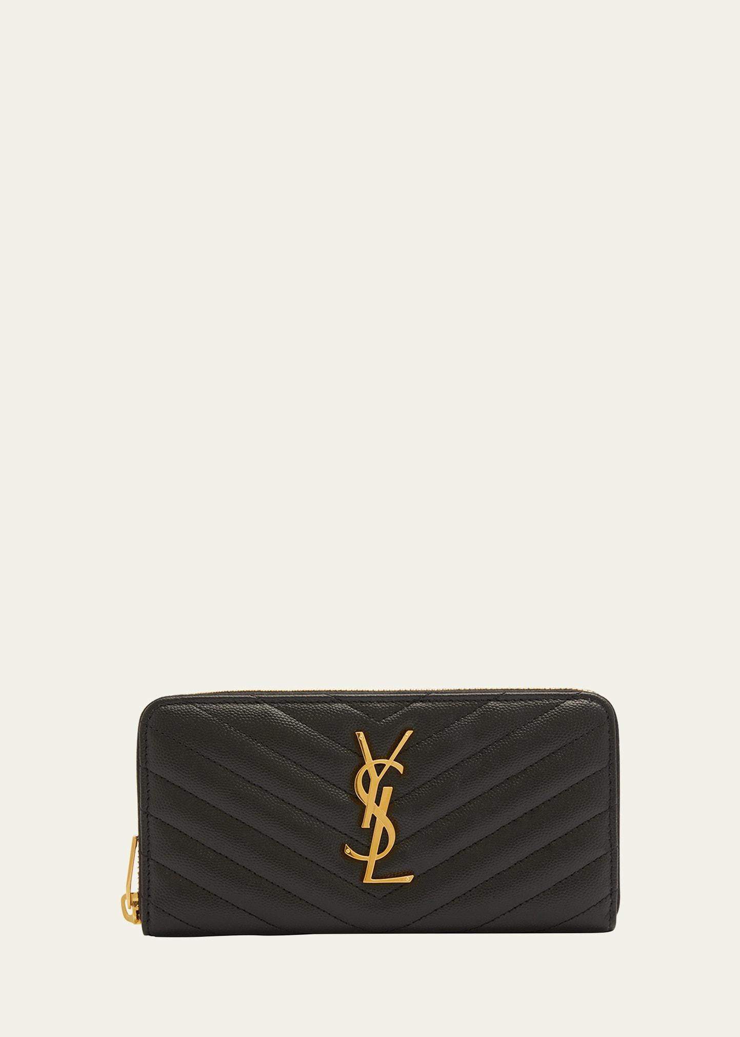 ysl monogram large zip wallet in grained leather