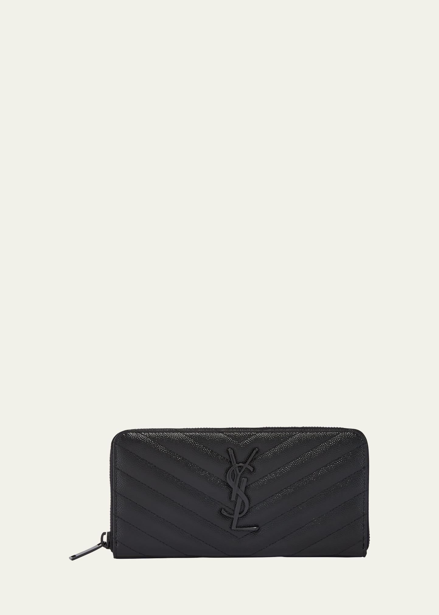 ysl monogram large zip wallet in grained leather