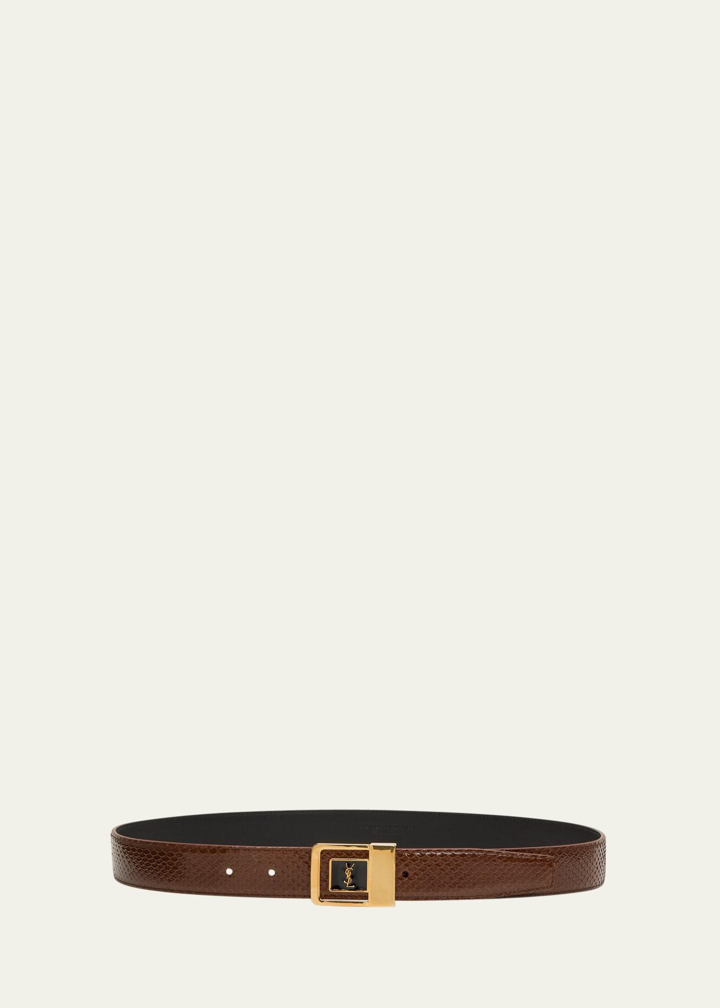 ysl python leather belt