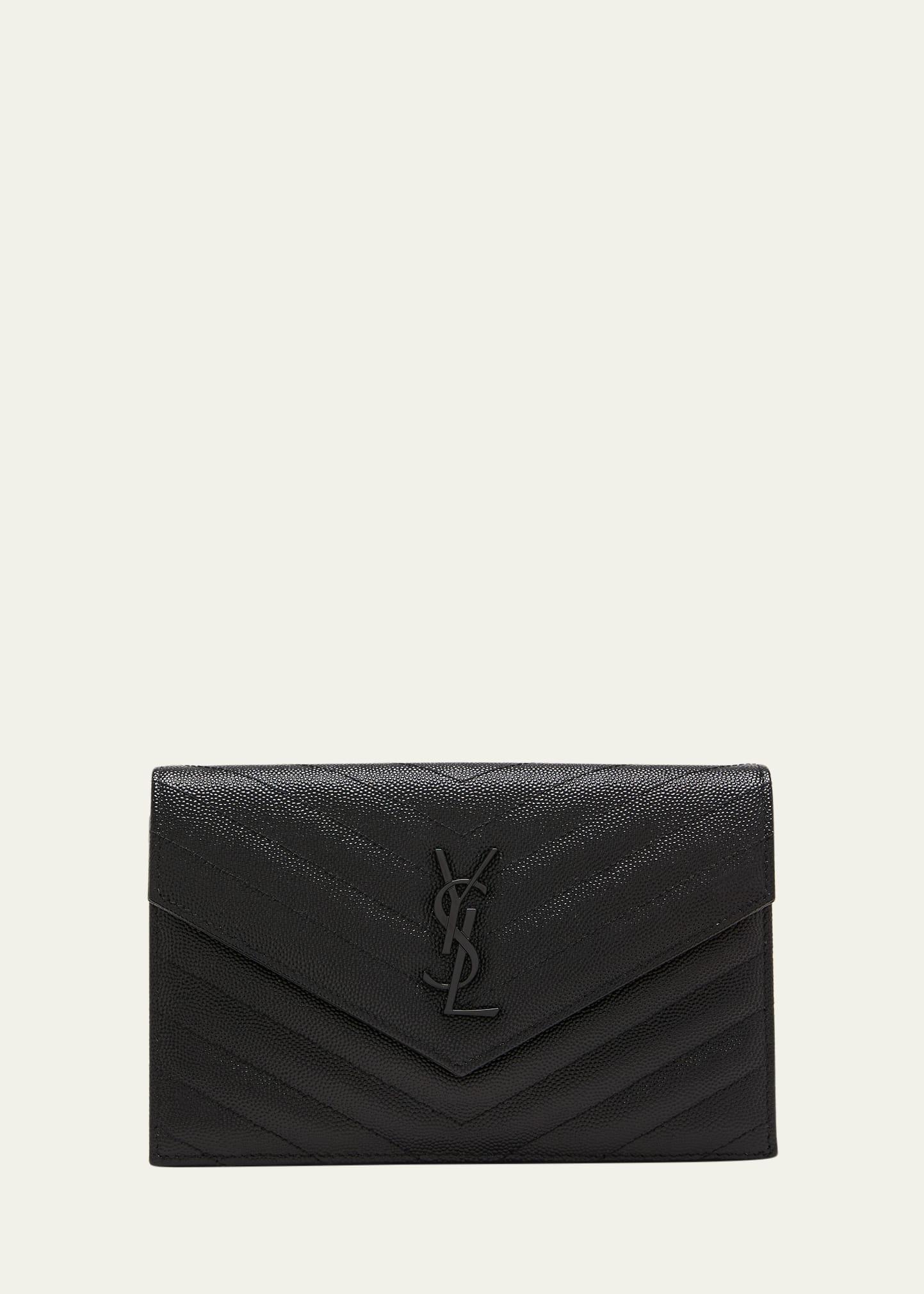 ysl small envelope leather wallet on chain