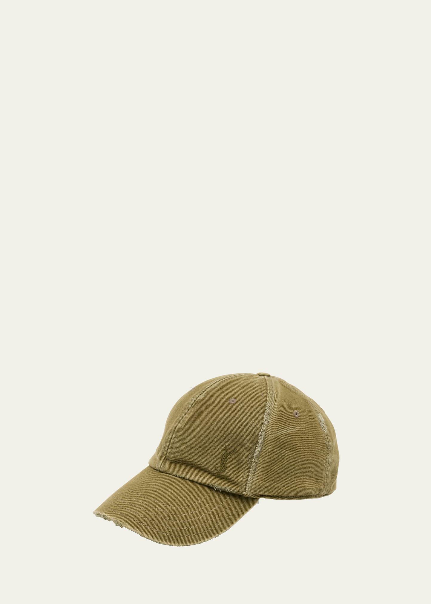 ysl washed denim baseball hat