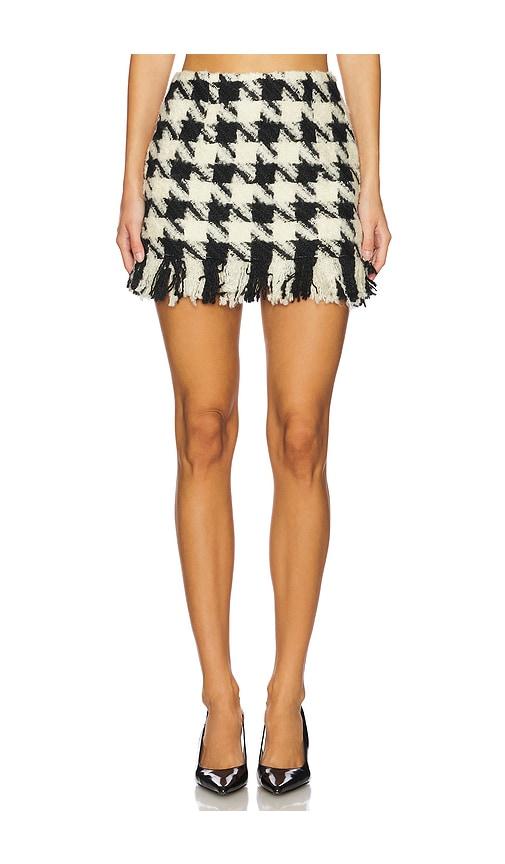 yuhan wang houndstooth mini skirt in black.