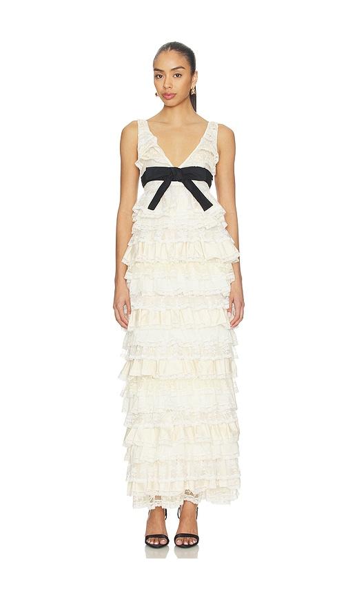 yuhan wang moonlit waltz gown in cream.