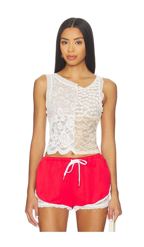 yuhan wang patchwork lace tank top in na.