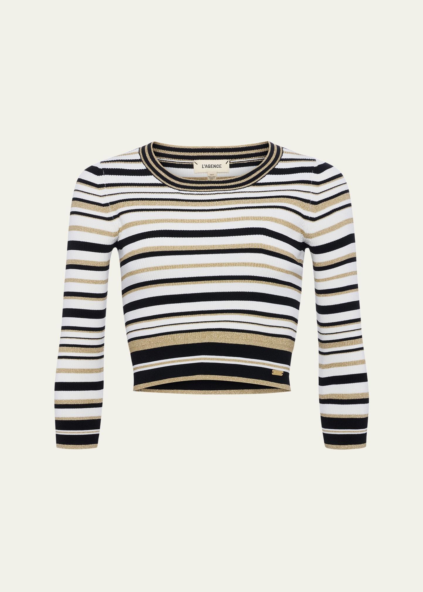 yukio sparkly stripe crop top