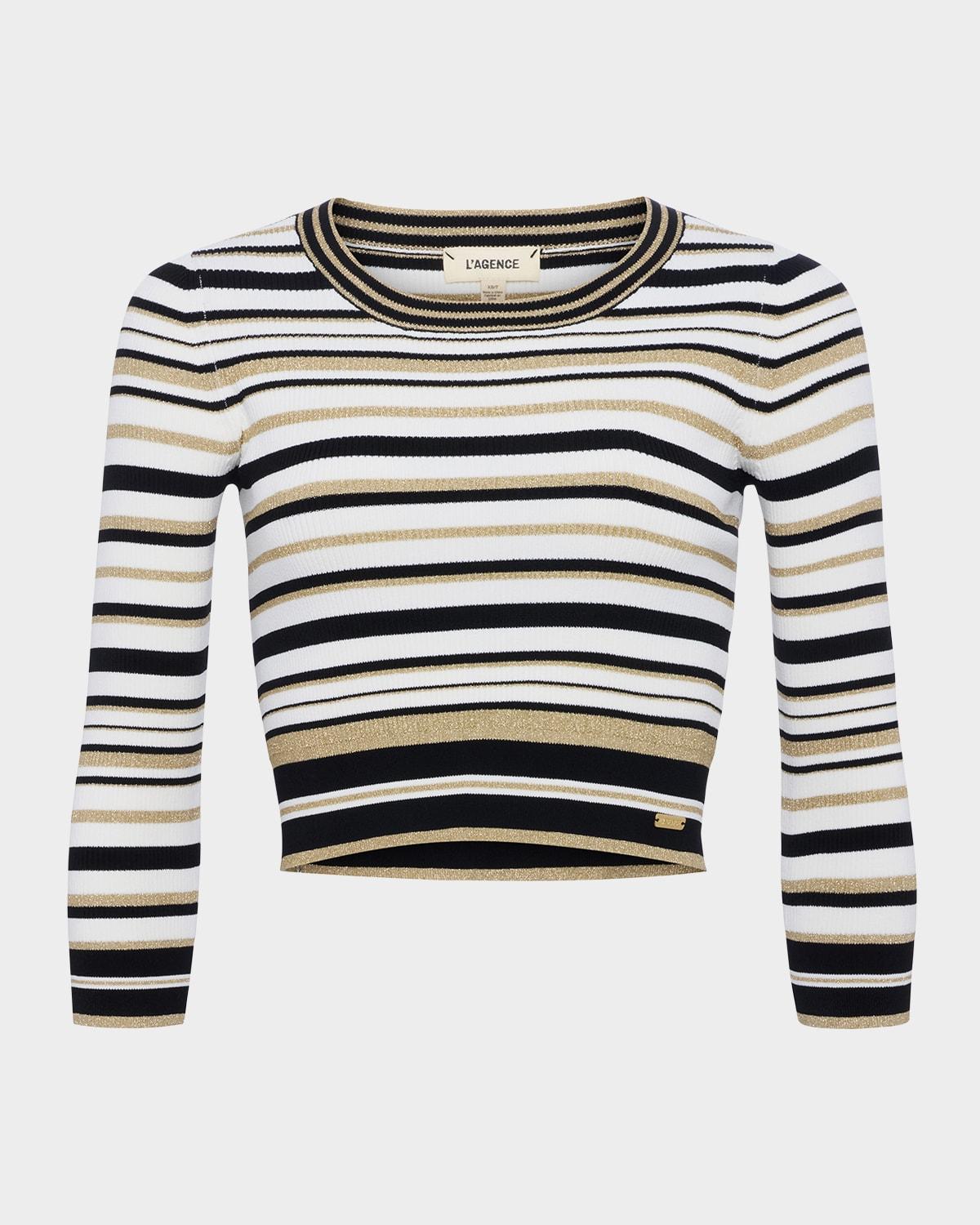 yukio sparkly stripe crop top