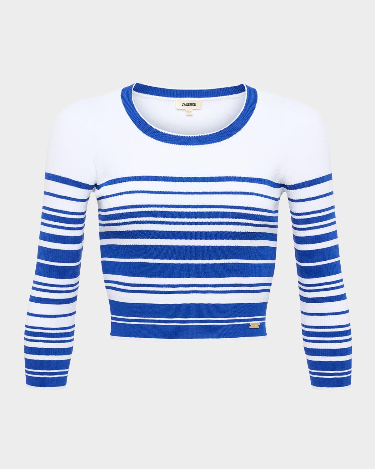 yukio stripe crewneck crop top