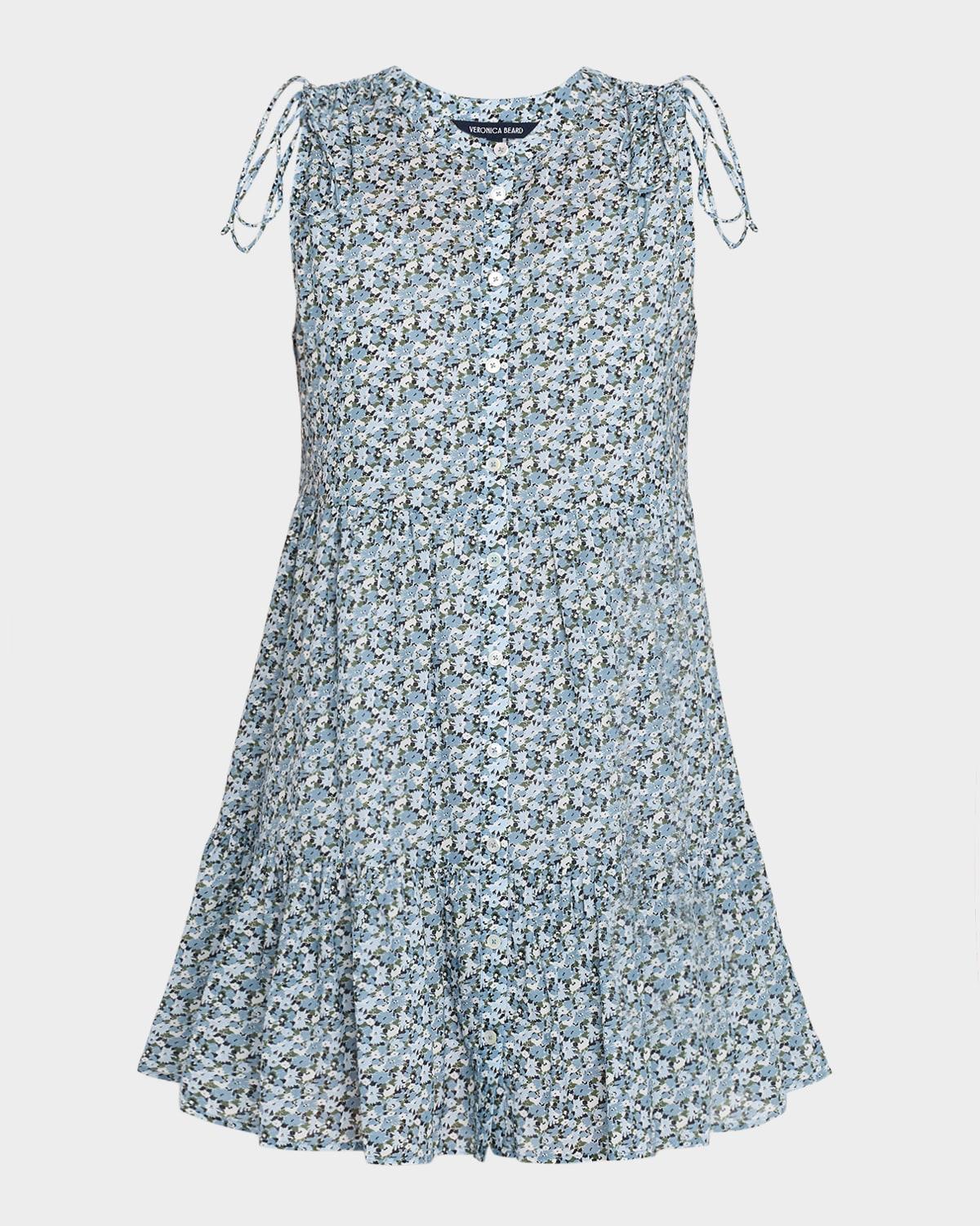 yulianna floral tiered button-front mini dress