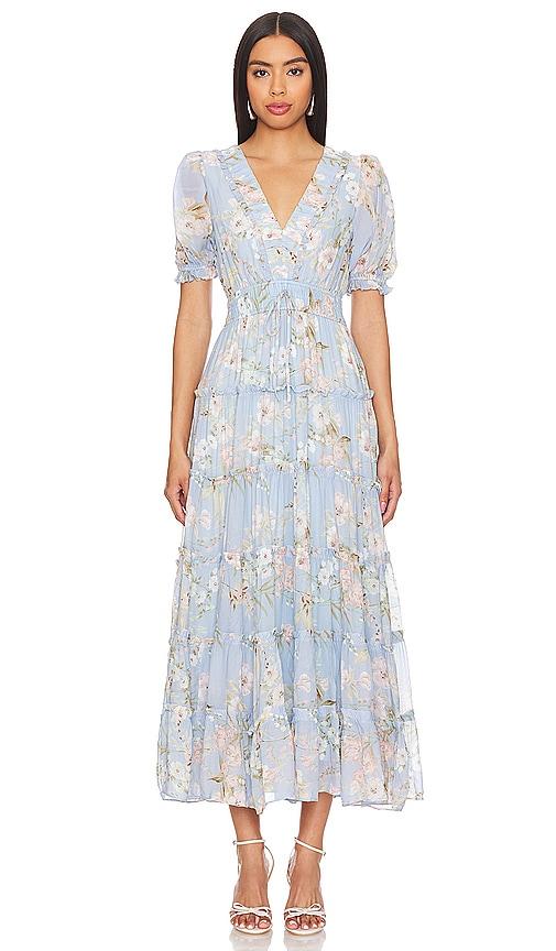 yumi kim farrah dress in baby blue.