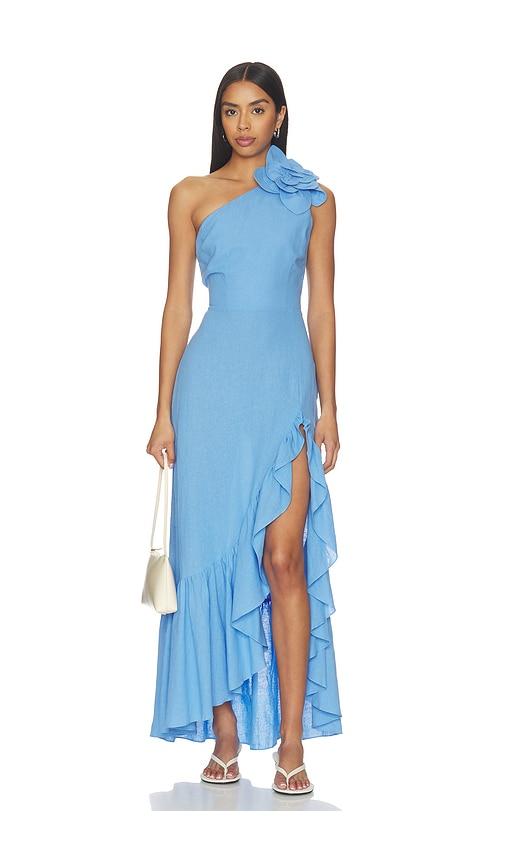 yumi kim rocky maxi dress in blue.