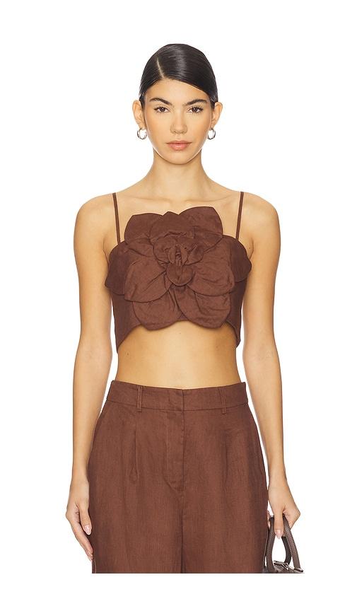 yumi kim sahara top in brown.