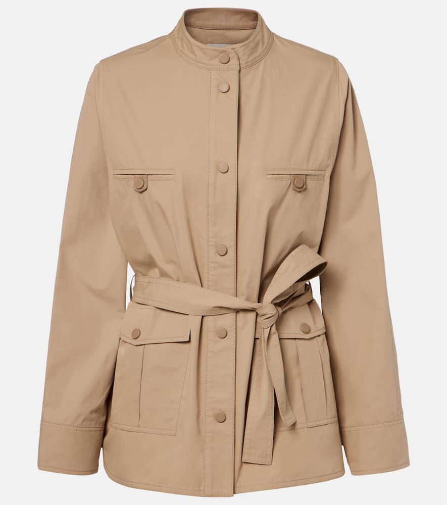 yves salomon belted cotton jacket