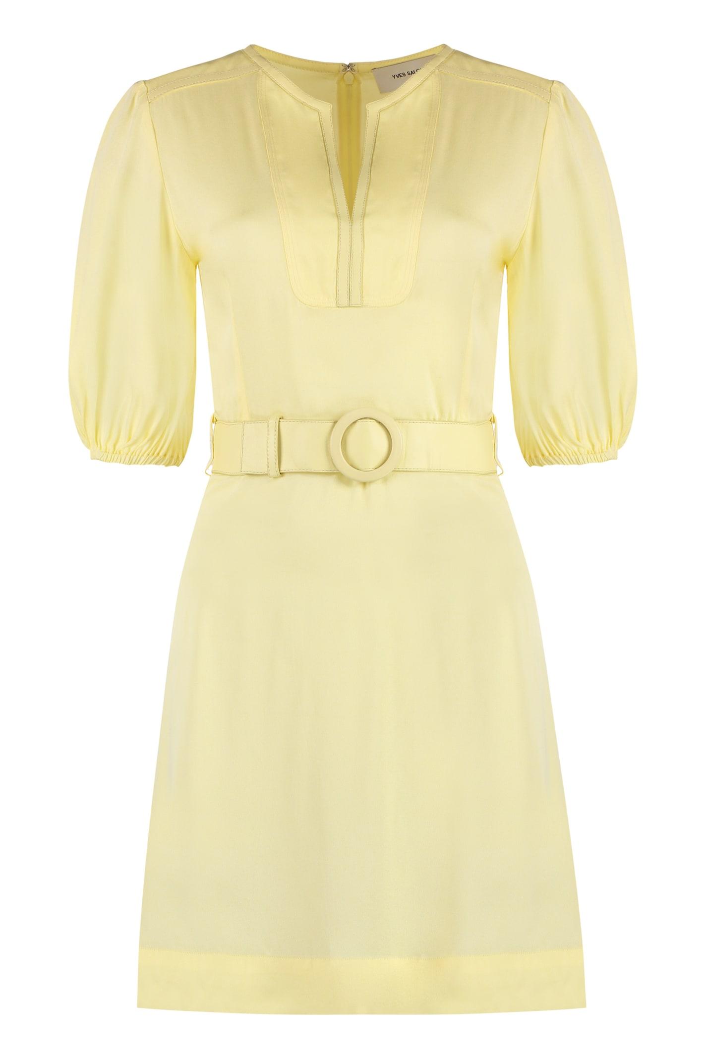 yves salomon belted waist dress