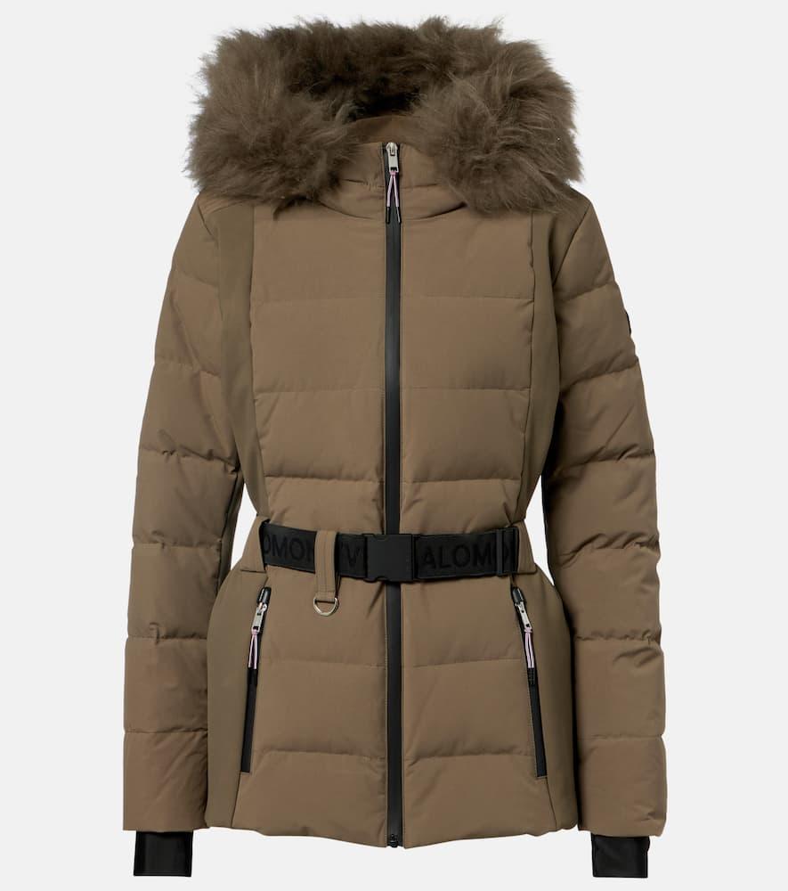 yves salomon doudoune 64cm belted down jacket