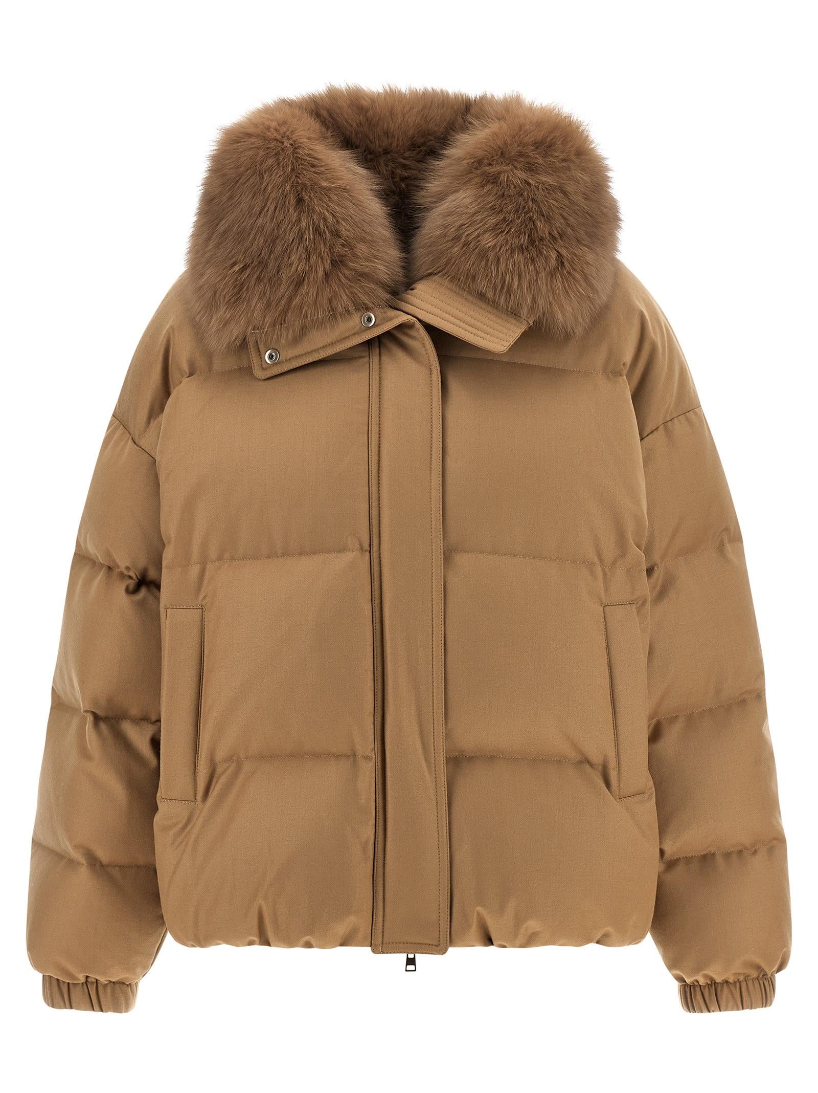 yves salomon down jacket with mittens