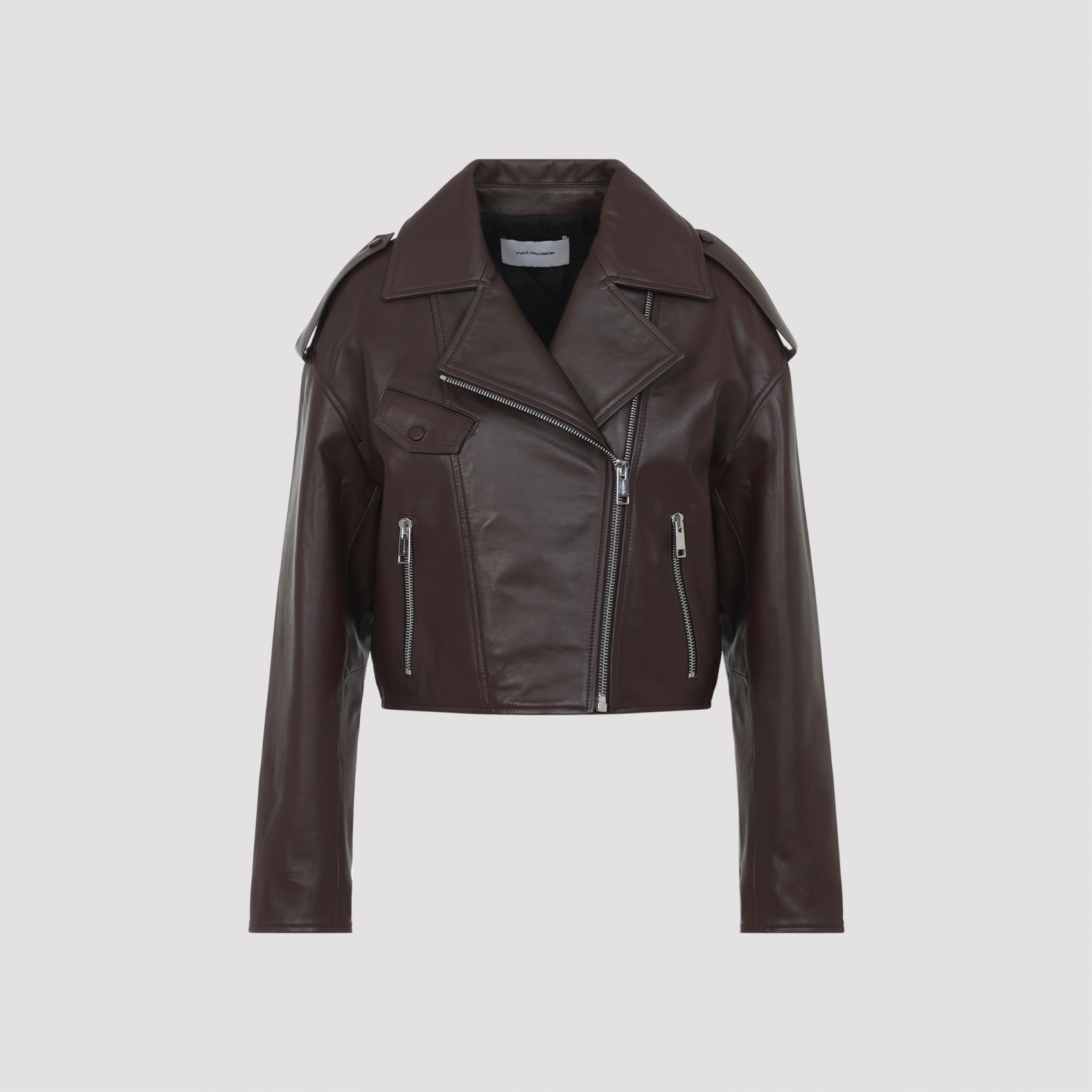 yves salomon jacket nude & neutrals lamb silk polyester - women