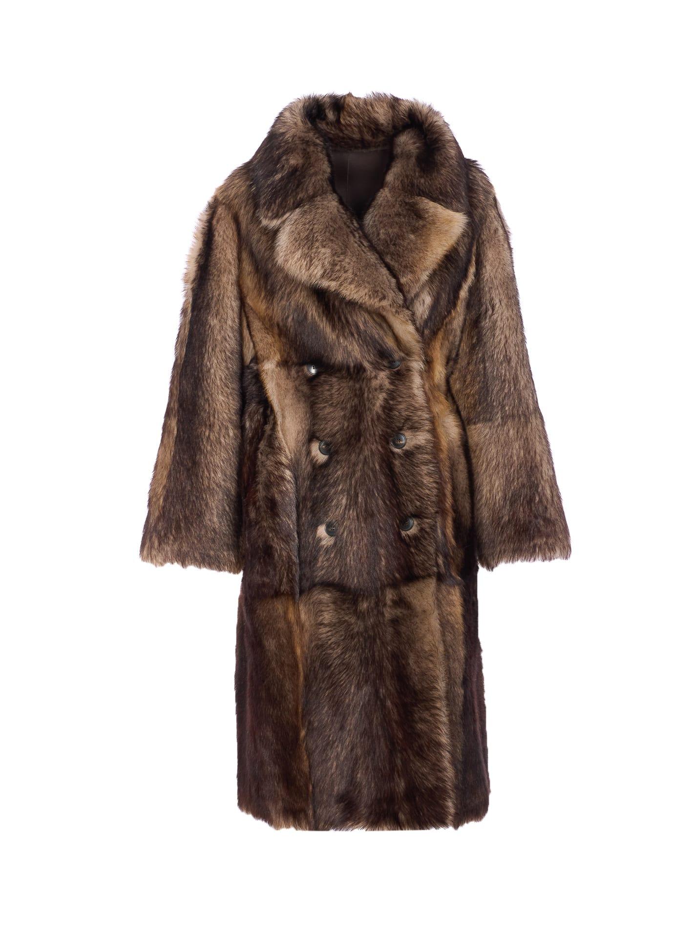 yves salomon lamb leather coat