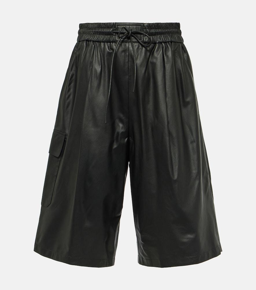 yves salomon leather bermuda shorts